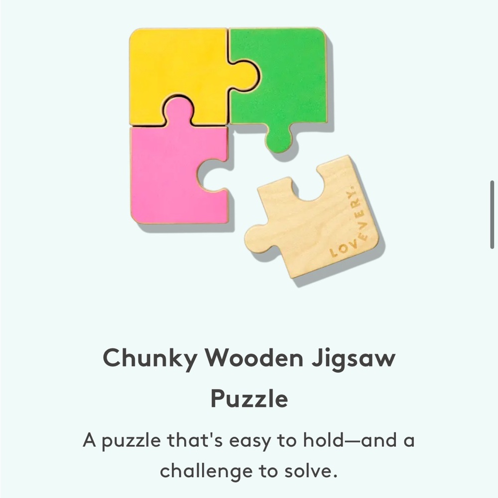 Lovevery Montessori Chunky Wooden Jigsaw Puzzle - from the Companion Play Kit